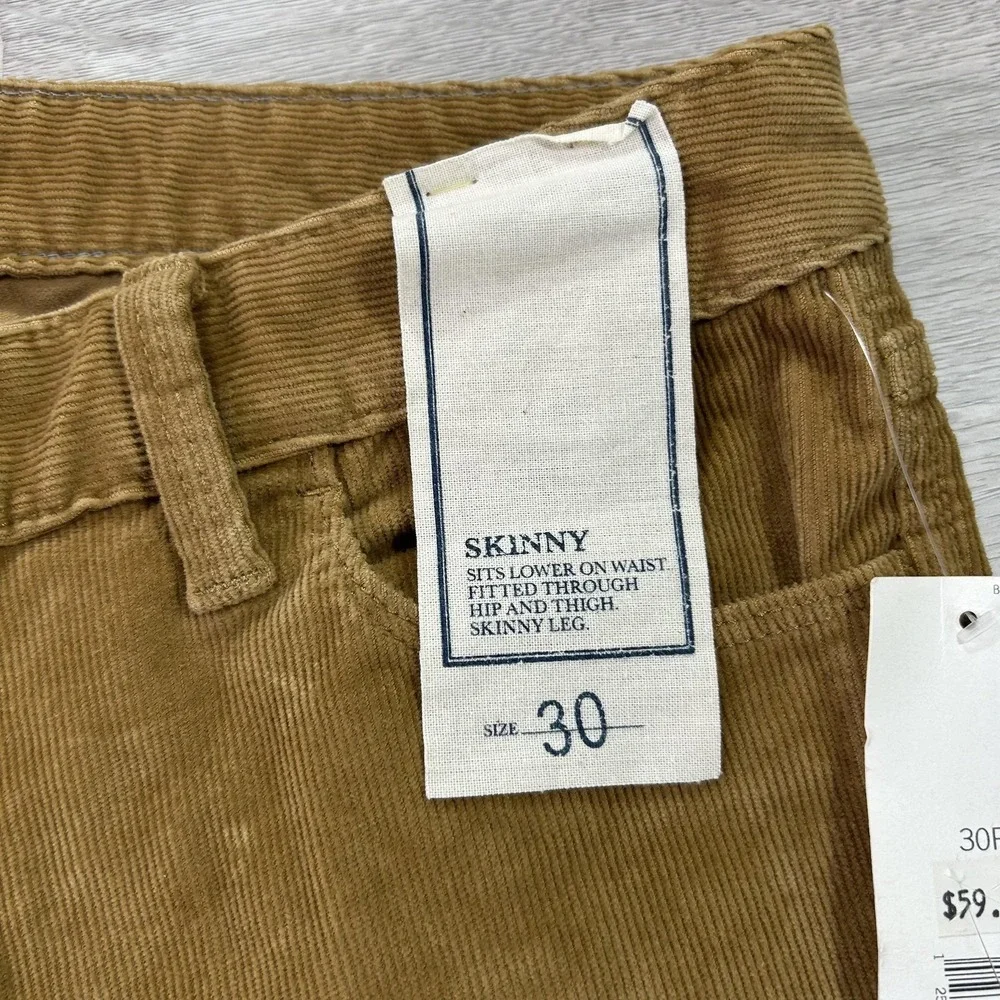 NEW Banana Republic Pants Mens 30x30 Brown Corduroy Skinny 5 Pocket Casual